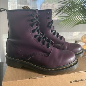 Dr. Martens Dark Purple Boots with Black Laces